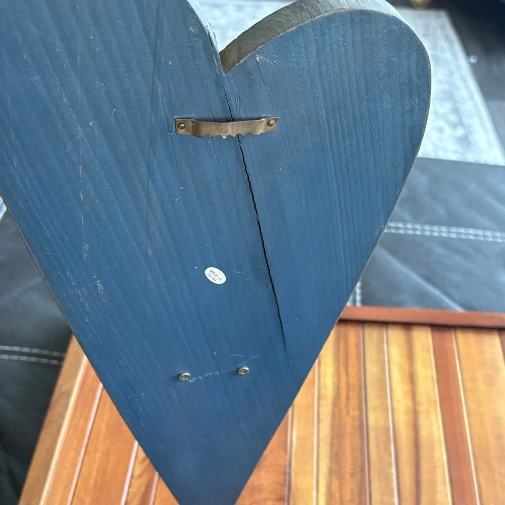 Rustic Heart-Shaped Wall Hanging with Shelf Folk Art